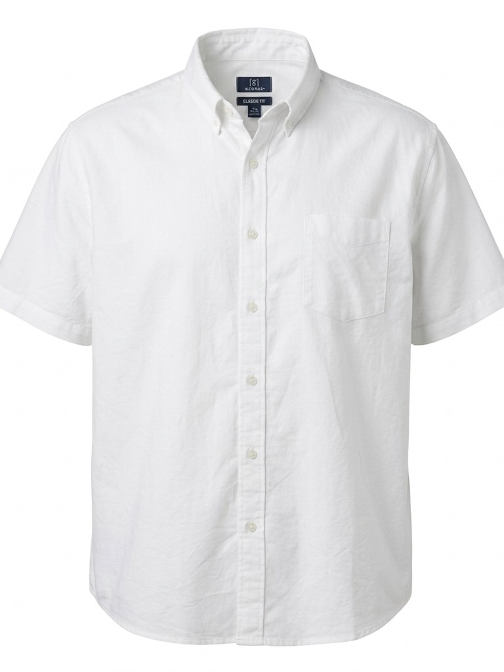 George Men's Classic Fit Short Sleeve Button Down Shirt White 3XL